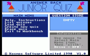 Answer Back - Junior Quiz screen shot title